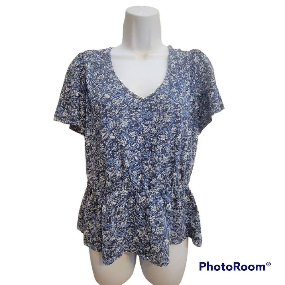 Lucky Brand Women's Blue Top Size Large EUC